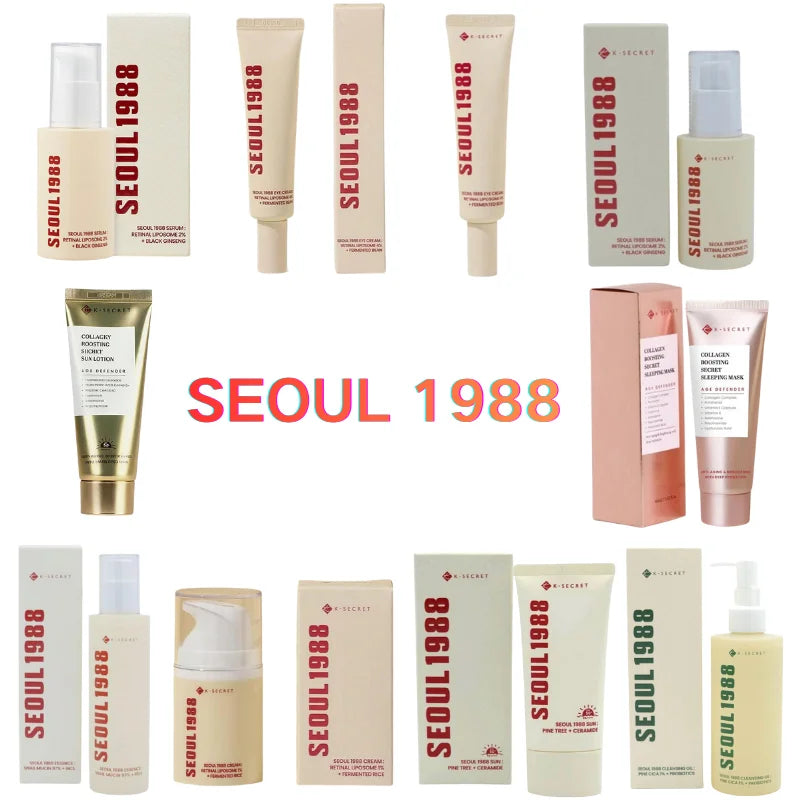 Seoul 1988 Anti-Age Facial Skincare Set Collagen Niacinamide Cream Whitening Moisturizing Non-sticky Natural Skin Care Cosmetic