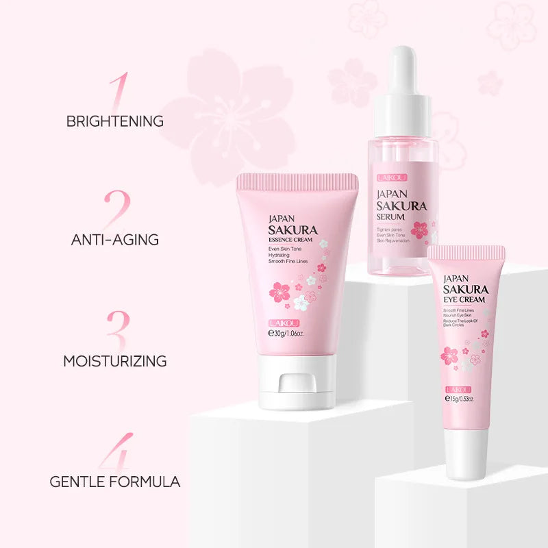 LAIKOU Vitamin C Skin Care Sets 3pcs Face Cream Serum